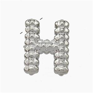 Copper Letter-H Pendant Platinum Plated, approx 13-22mm