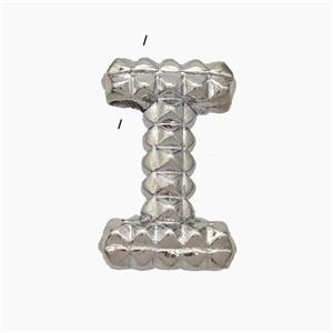 Copper Letter-I Pendant Platinum Plated, approx 13-22mm