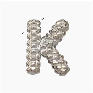 Copper Letter-K Pendant Platinum Plated, approx 13-22mm