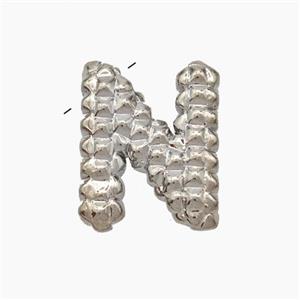 Copper Letter-N Pendant Platinum Plated, approx 13-22mm