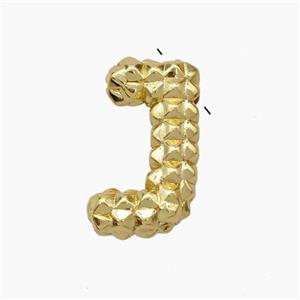Copper Letter-J Pendant Gold Plated, approx 13-22mm