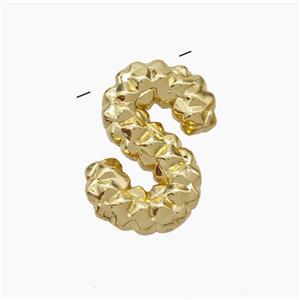 Copper Letter-S Pendant Gold Plated, approx 13-22mm