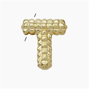 Copper Letter-T Pendant Gold Plated, approx 13-22mm