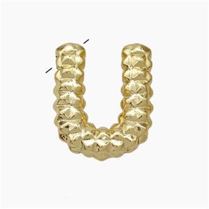 Copper Letter-U Pendant Gold Plated, approx 13-22mm