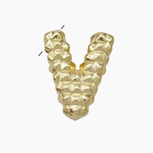 Copper Letter-V Pendant Gold Plated, approx 13-22mm