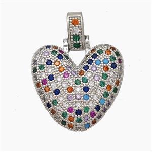 Copper Letter-V Pendant Micropave Zirconia Platinum Plated, approx 15-20mm, 5-8mm