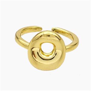 Copper Letter-O Rings Gold Plated, approx 10-15mm, 18mm dia