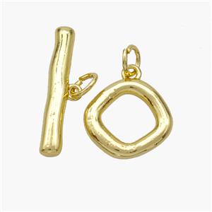 Copper Toggle Clasp Gold Plated, approx 14mm, 22mm