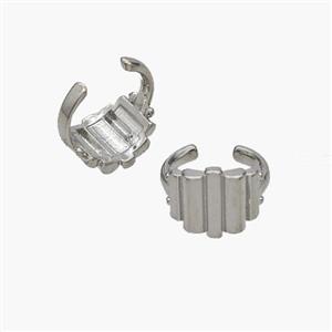 Copper Clip Earrings Platinum Plated, approx 9mm, 13mm dia