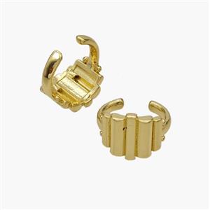 Copper Clip Earrings Gold Plated, approx 9mm, 13mm dia