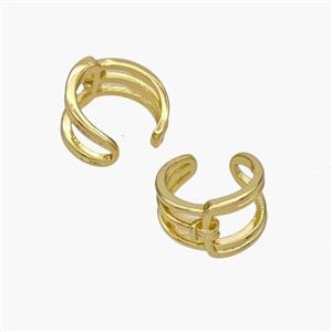 Copper Clip Earrings Gold Plated, approx 8mm, 12mm dia