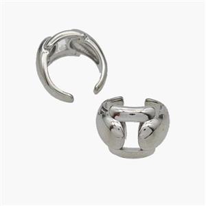 Copper Clip Earrings Platinum Plated, approx 10mm, 13.5mm dia