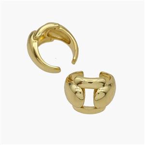 Copper Clip Earrings Gold Plated, approx 10mm, 13.5mm dia