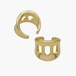 Copper Clip Earrings Gold Plated, approx 11mm, 12.5mm dia