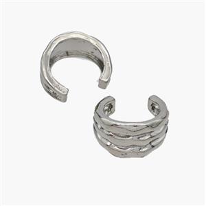 Copper Clip Earrings Platinum Plated, approx 8mm, 14mm dia