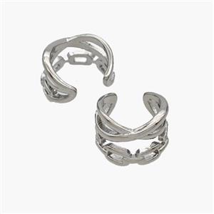 Copper Clip Earrings Platinum Plated, approx 9mm, 14mm dia