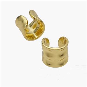 Copper Clip Earrings Gold Plated, approx 11mm, 12mm dia