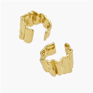 Copper Clip Earrings Gold Plated, approx 9.5mm, 13mm dia