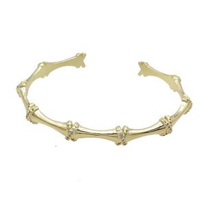 Copper Bangle Pave Zircon Gold Plated, approx 8mm, 50-60mm