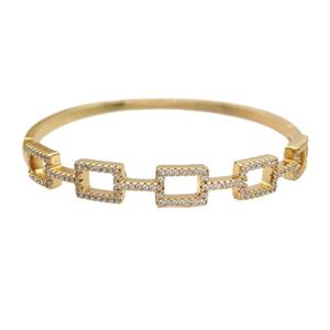 Copper Bangle Pave Zircon Gold Plated, approx 8mm, 50-60mm dia