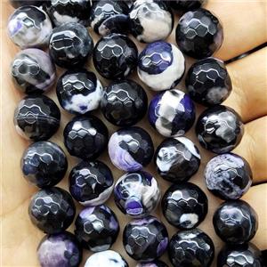 Fire Agate Beads Faceted Round Dye, approx 14mm dia