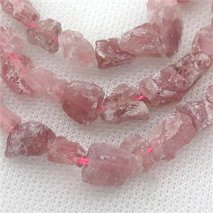 Strawberry Quartz chip beads, approx 6-12mm
