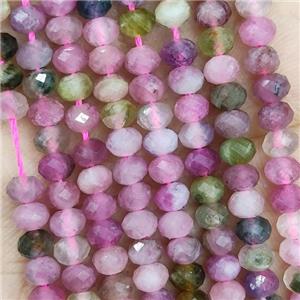 Natural Pink Tourmaline Beads Faceted Rondelle, approx 4.7-5.5mm