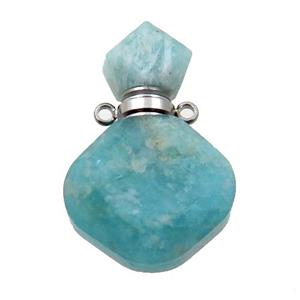 green Amazonite perfume bottle pendant, approx 16-27mm