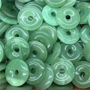 Natural Green Aventurine Donut Pendant, approx 30mm