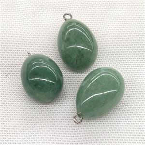 Natural Green Aventurine Egg Pendant, approx 20-30mm