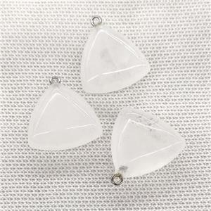 Natural Clear Quartz Triangle Pendant, approx 25mm