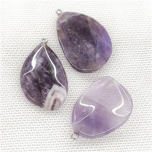 Natural Amethyst Teardrop Pendant Twist Purple, approx 25-40mm