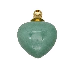 Natural Green Aventurine Perfume Bottle Pendant Heart, approx 20mm