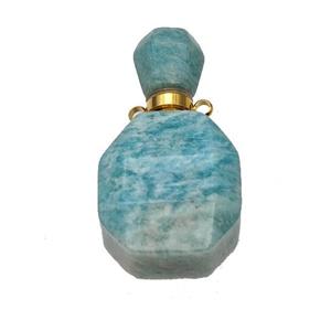 Natural Green Amazonite Perfume Bottle Pendant, approx 20-35mm