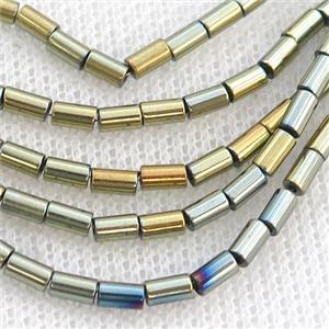Hematite Tube Beads, approx 3x5mm