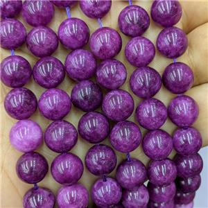 Purple Spong Jade Beads Dye Smooth Round, approx 6mm dia