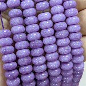 Sponge Jade Rondelle Beads Smooth Puprle Dye, approx 10mm