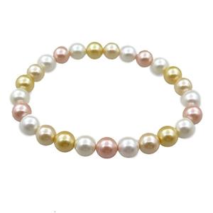 pearlized shell bracelet, approx 8mm dia