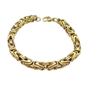 Stainless Steel Bracelet Gold Plated, approx 6mm, 21cm length