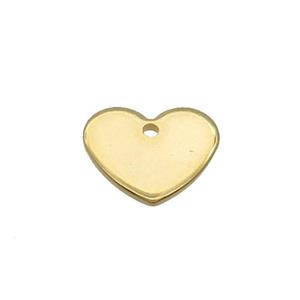 Stainless Steel Heart Pendant Gold Plated, approx 11-13mm