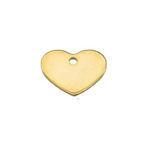 Stainless Steel Heart Pendant Gold Plated Flat, approx 10-12.5mm