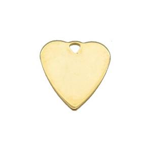 Stainless Steel Heart Pendant Gold Plated, approx 13-15mm