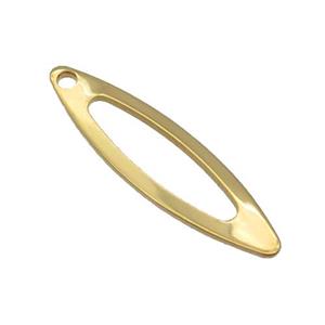 Stainless Steel Marquise Oval Pendant Gold Plated, approx 7-25mm