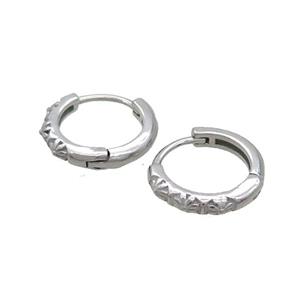 Raw Stainless Steel Hoop Earrings, approx 14mm dia