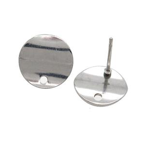 Raw Stainless Steel Stud Earrings, approx 12mm