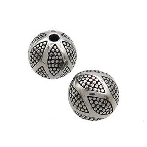 Stainless Steel Round Beads Antique Silver, approx 10mm