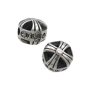 Stainless Steel Round Beads Antique Silver, approx 10mm