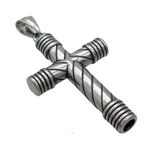 Stainless Steel Cross Charms Pendant Antique Silver, approx 30-45mm