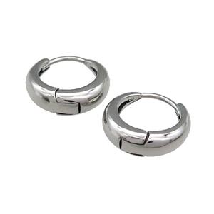 Stainless Steel Hoop Earrings Antique Silver, approx 15-16mm