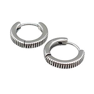 Stainless Steel Hoop Earrings Antique Silver, approx 15-16mm